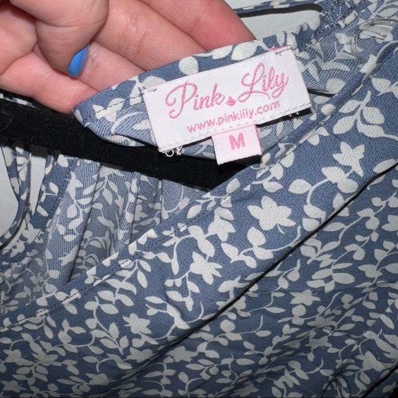 Dancing Through Gardens Floral Blue Blouse - Picture 3 of 5